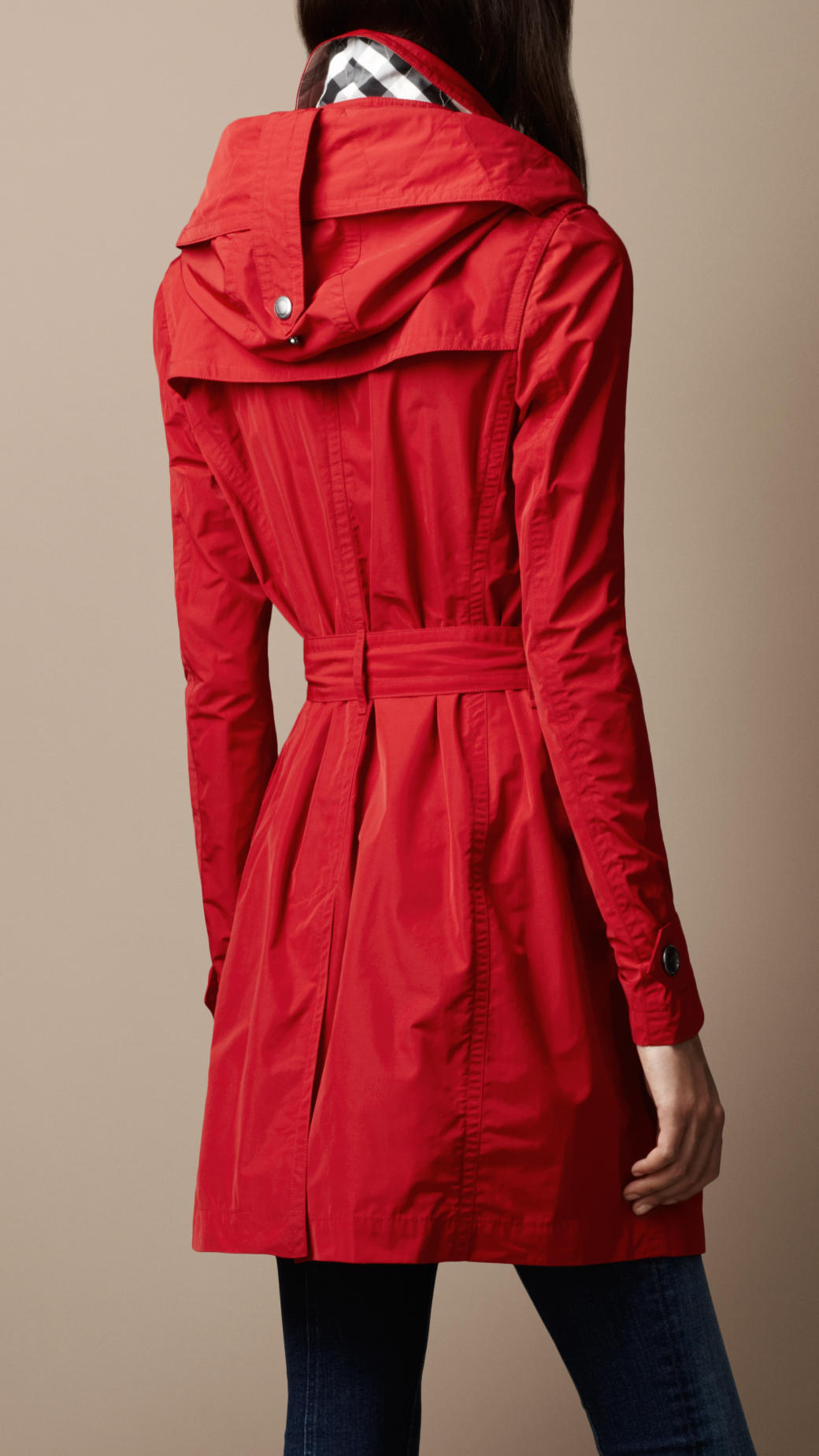 red burberry trench