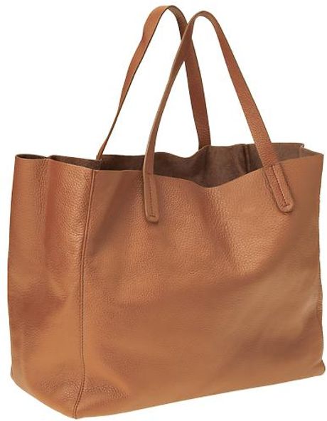 Gap Leather Tote in Brown (camel) | Lyst