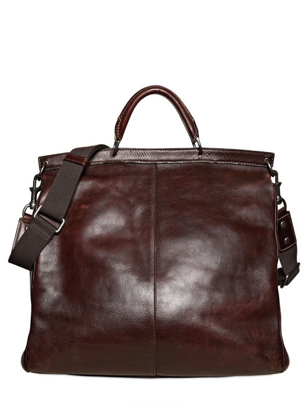 Lyst Dolce & gabbana Washed Leather Large Shoulder Bag in Brown for Men