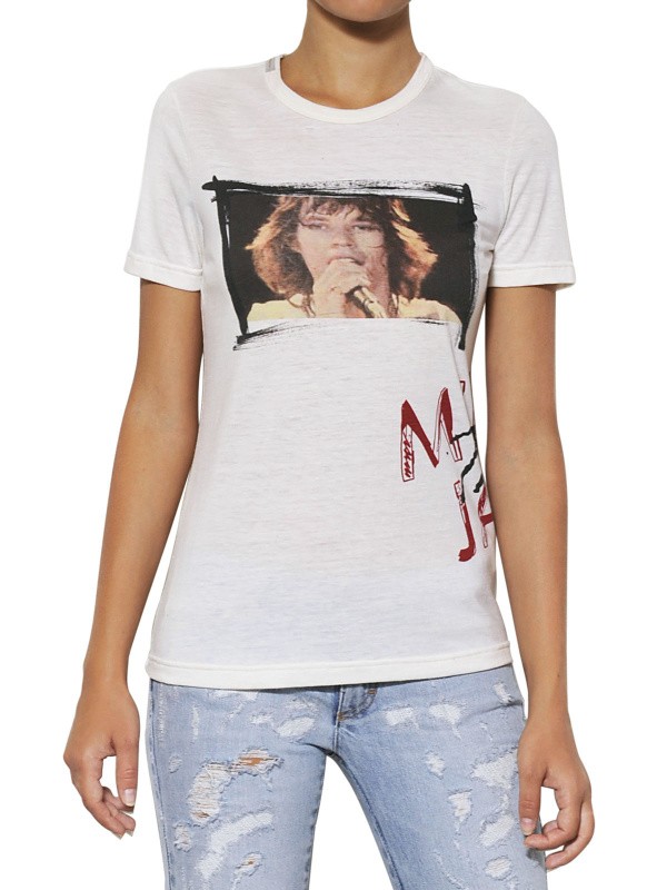 Lyst - Dolce & Gabbana Mick Jagger Print Cotton Jersey T-shirt in White