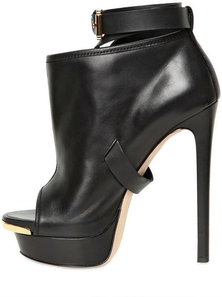 Dsquared² 150mm Belted Leather Open Toe Boots in Black | Lyst