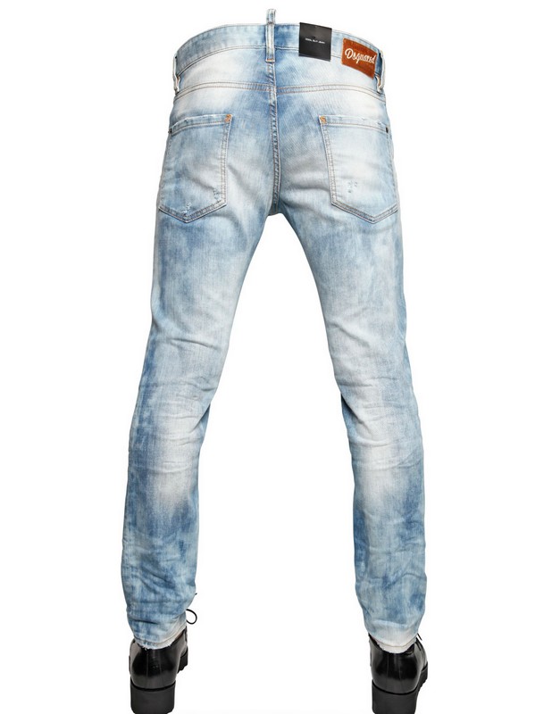 blue bleached jeans