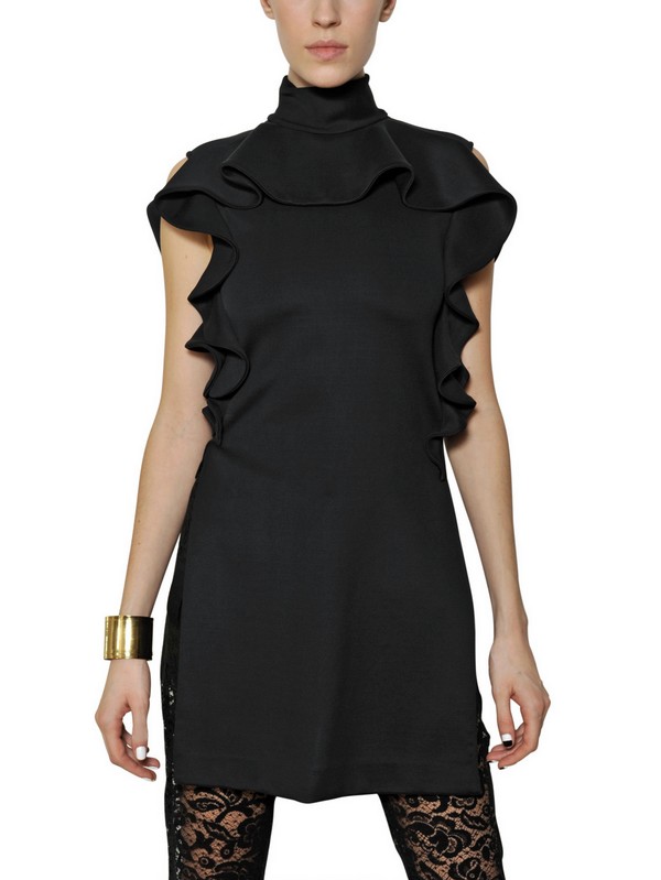 Lyst Givenchy Ruffled Heavy Viscose Jersey Top in Black