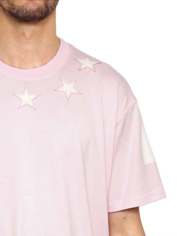 Givenchy Stars 74 Printed Jersey Oversize Tshirt in Pink for Men | Lyst