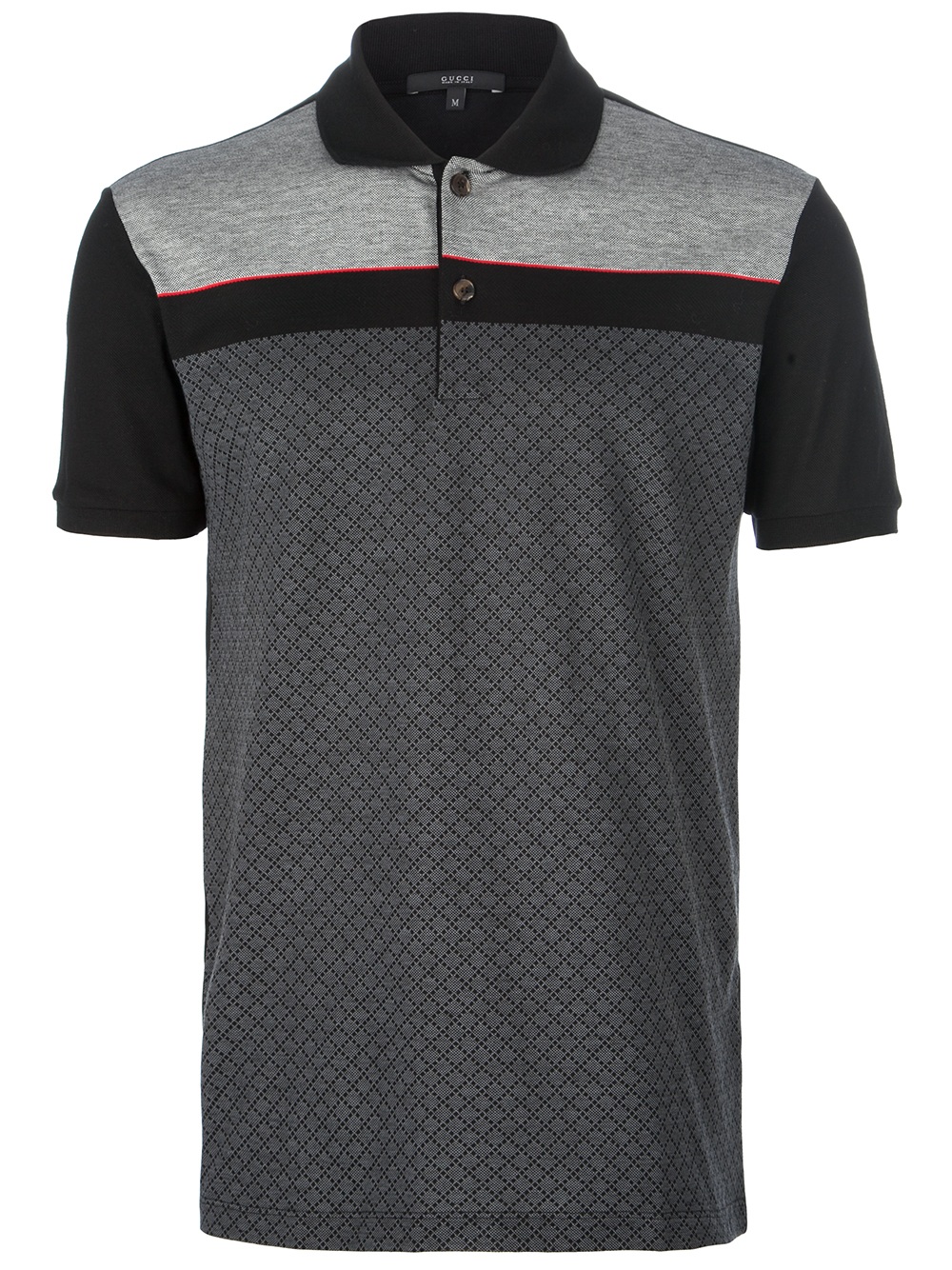 Gucci Checked Polo Shirt in Gray for Men (black) | Lyst