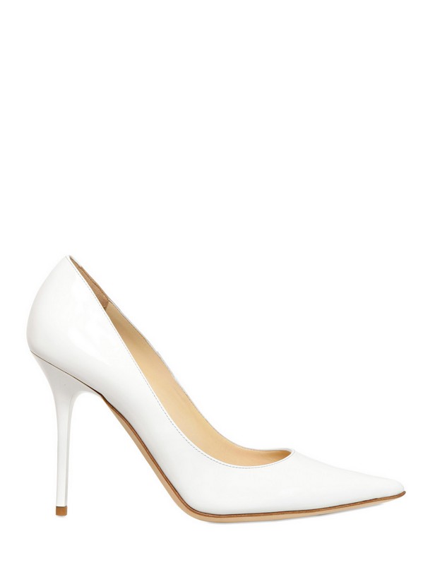 Lyst - Jimmy Choo 100mm Abel Patent Leather Pointy Pumps in White