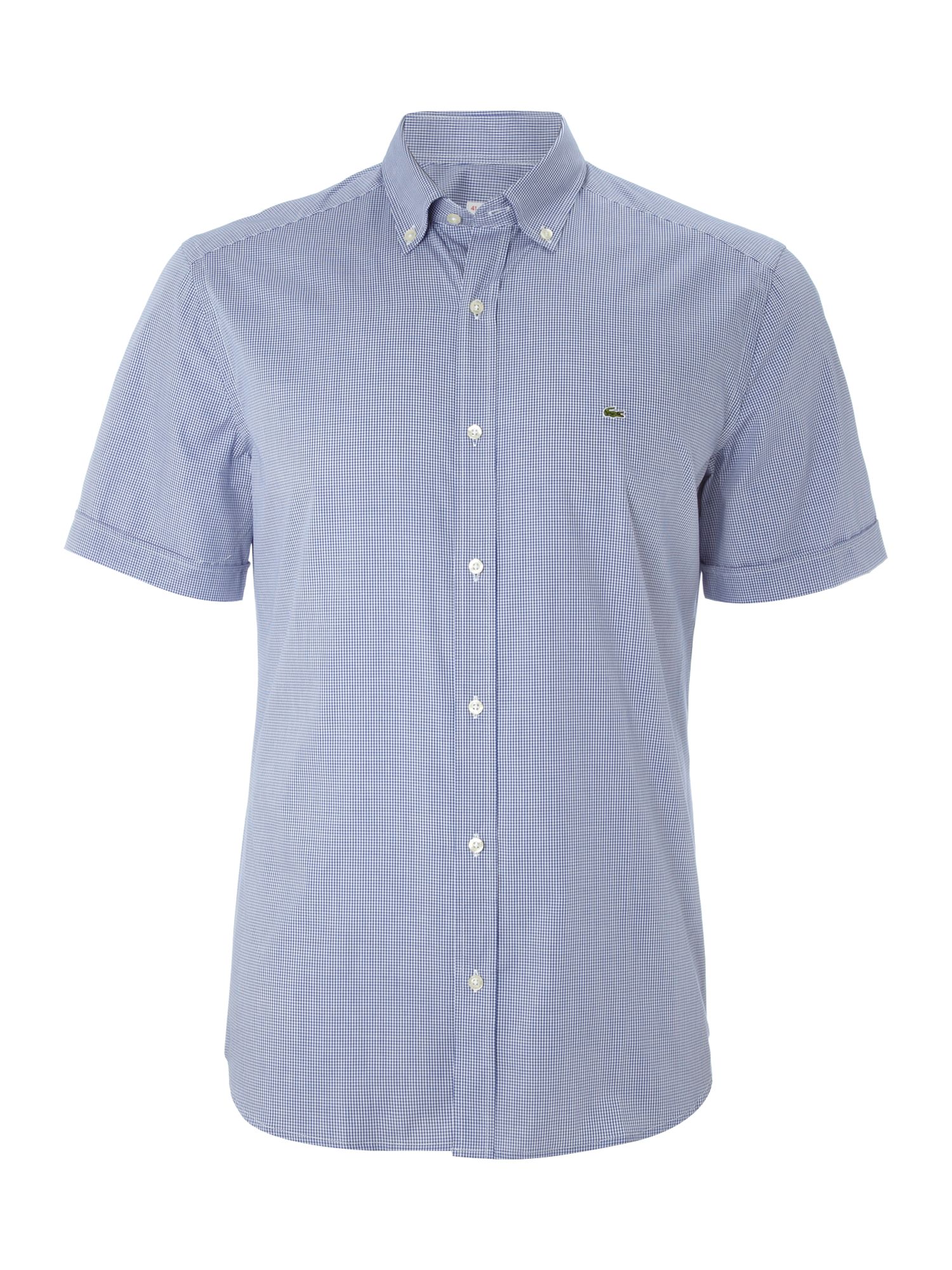 Lacoste Short Sleeved Mini Gingham Shirt in Blue for Men | Lyst