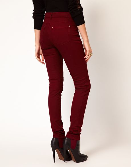 Oasis Full Leg Cherry Jean in Red (maroon) | Lyst