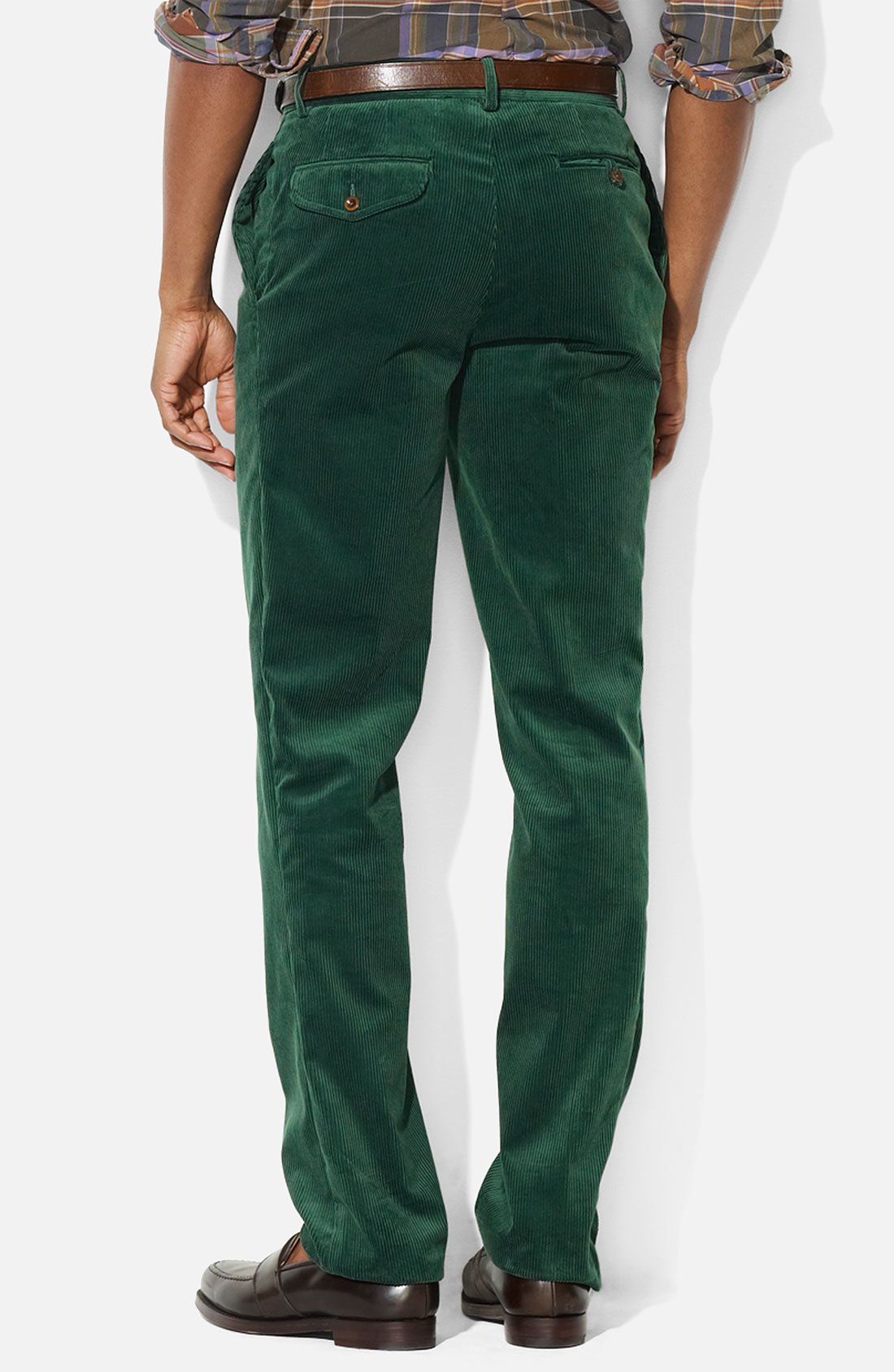 Polo ralph lauren Preston Flat Front Corduroy Pants in Green for Men ...