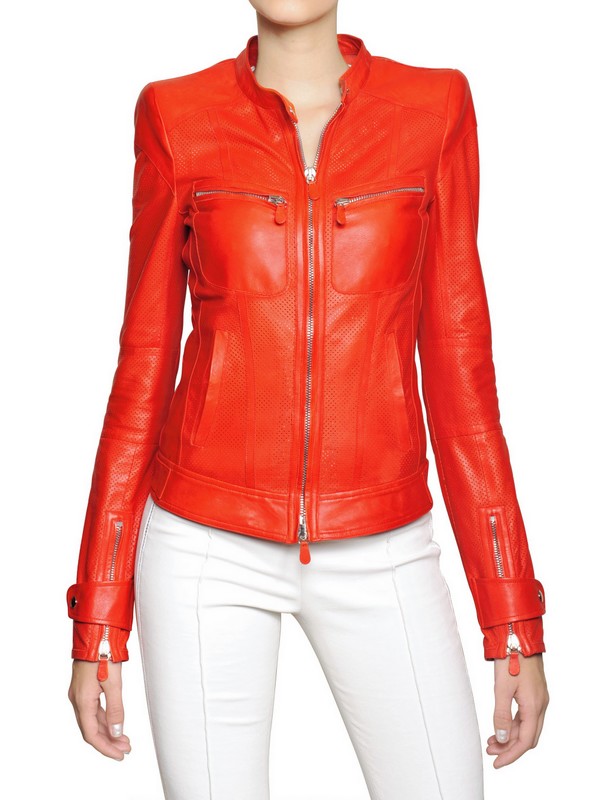 Lyst - Roberto Cavalli Leather Jacket in Red