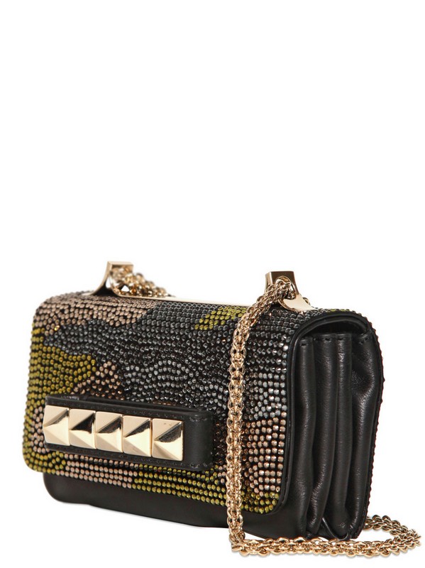 Lyst Valentino Va Voom Camouflage Swarovski Bag In Black Gallery