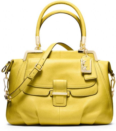 Coach Madison Pinnacle Pebbled Leather Lilly in Yellow (gd/kiwi) | Lyst