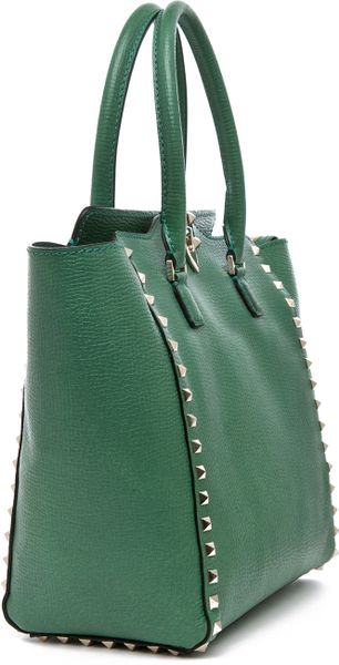 Valentino Rockstud Double Handle Bag in Green (pop green) | Lyst