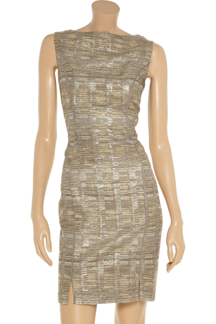 Lyst - Badgley mischka Metallic Tweed Dress in Metallic