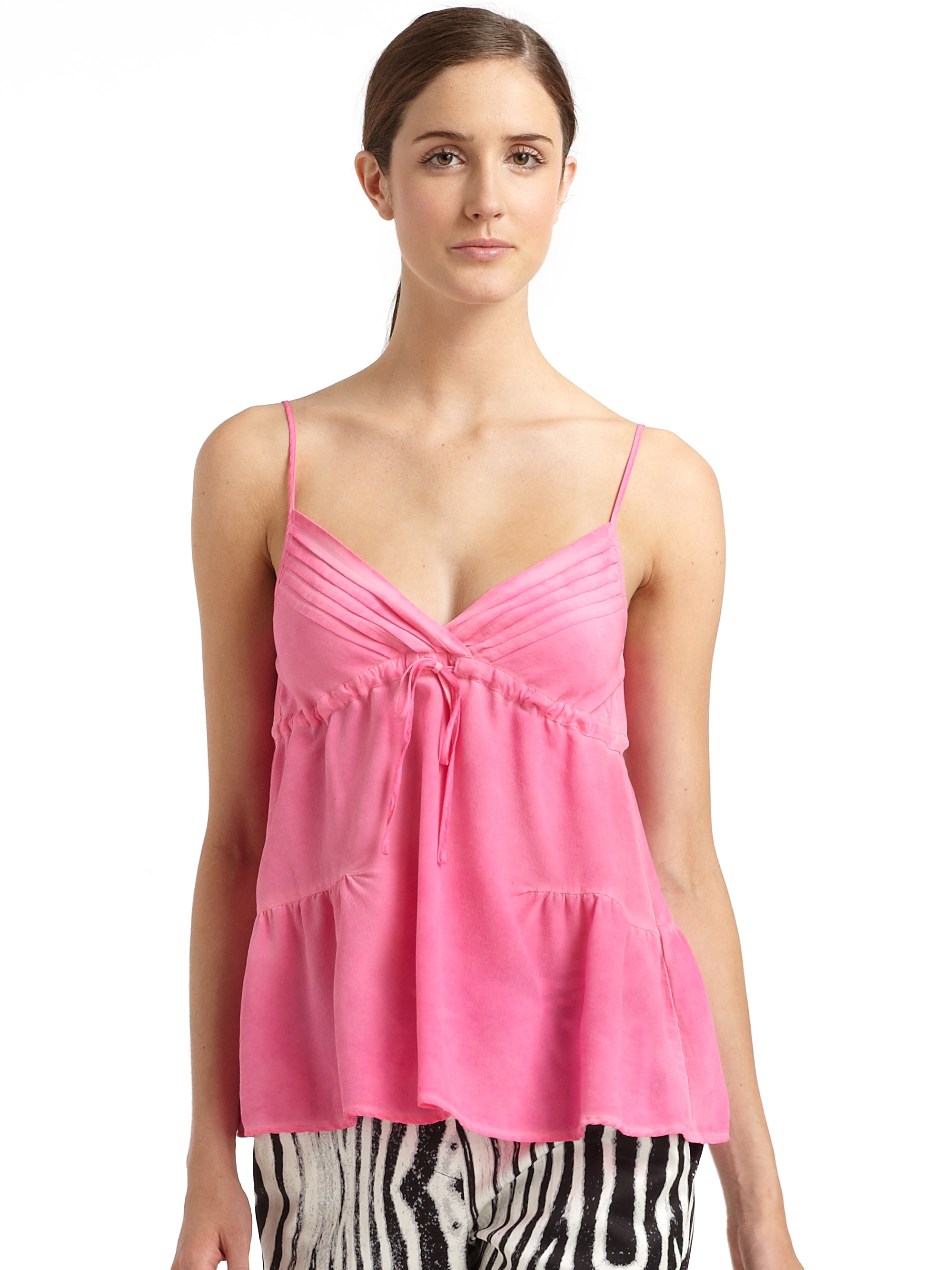 Just cavalli Silk Camisole Top in Pink | Lyst