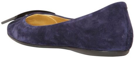 Roger Vivier 10Mm Gommette Suede Ballerina in Blue (navy) | Lyst