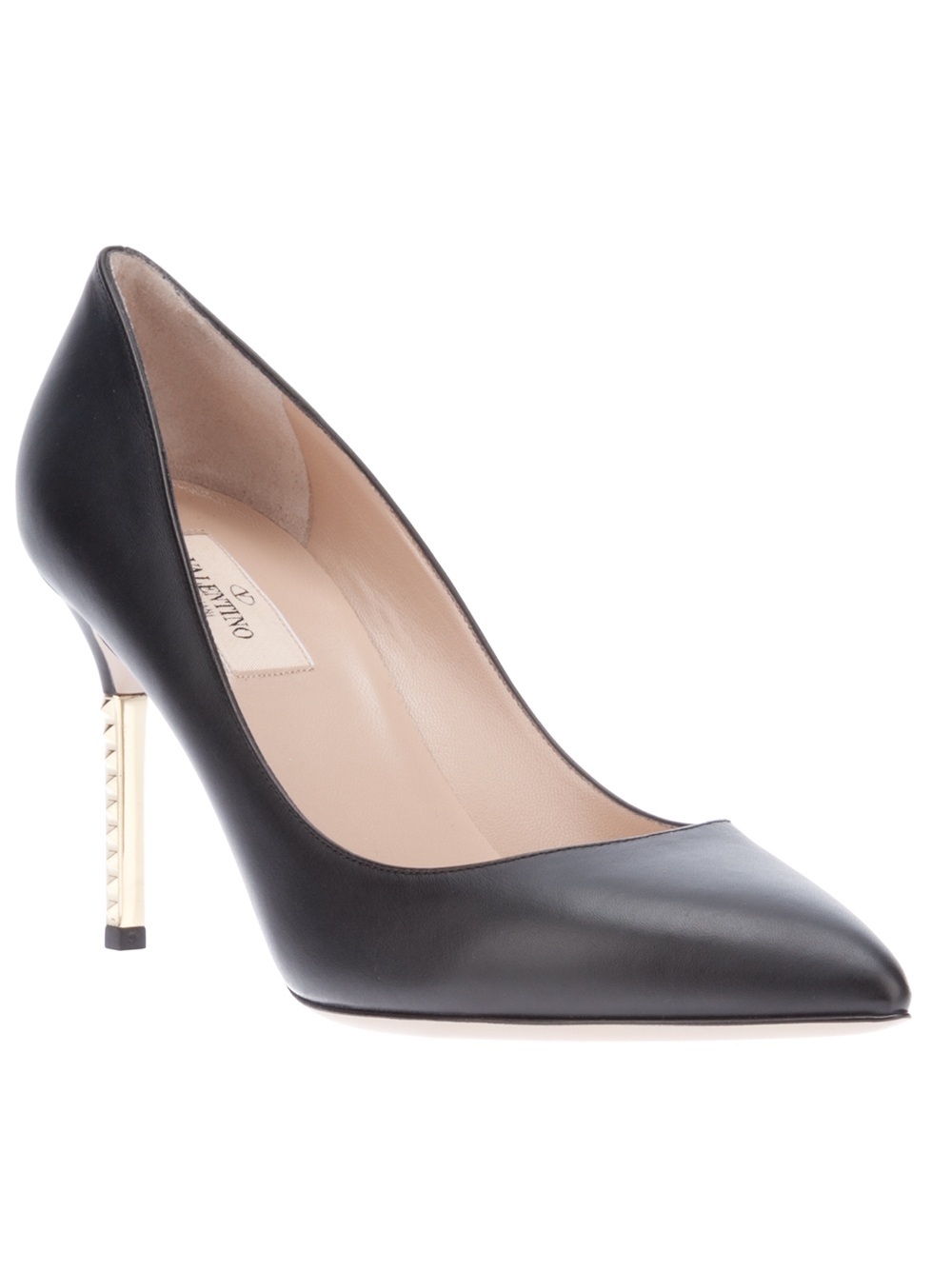 Valentino Metal Heel Stiletto Pump in Black | Lyst