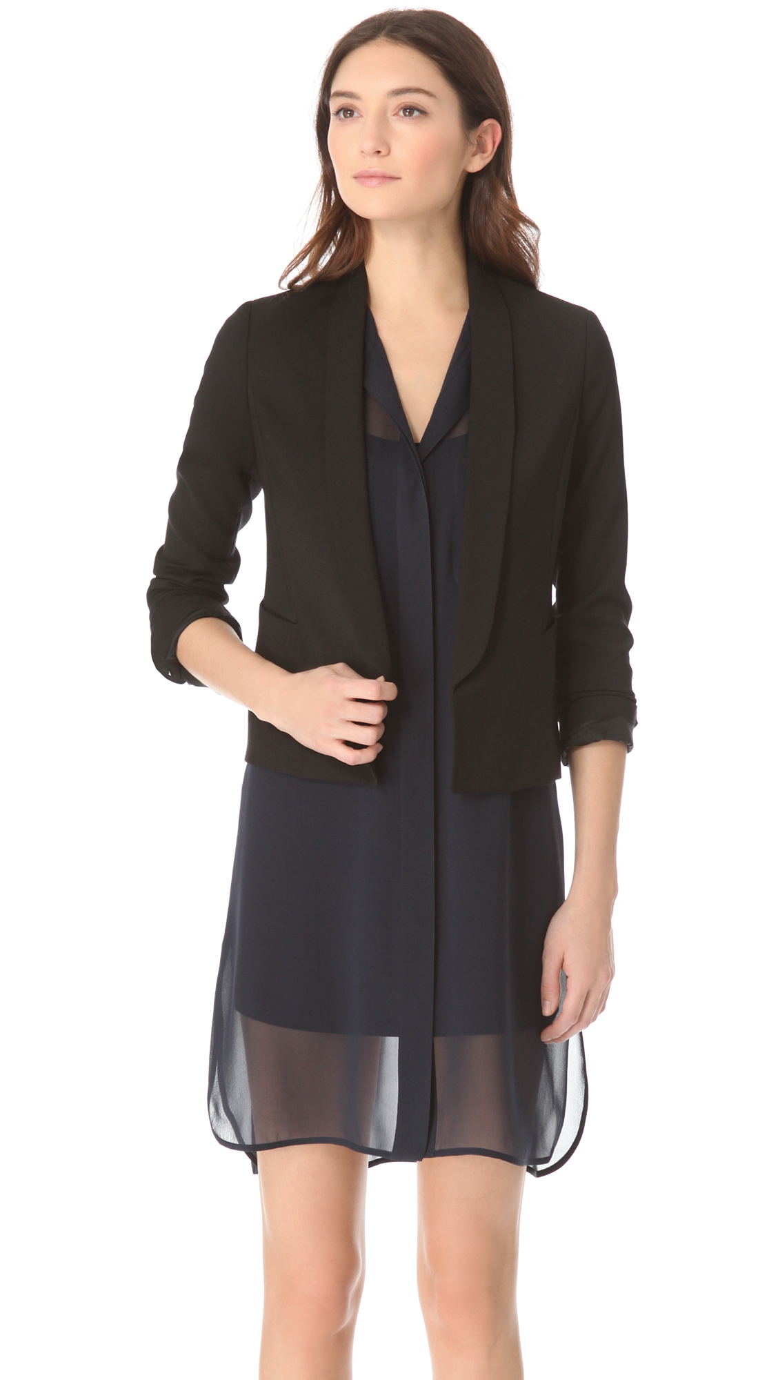 black cropped blazer outfit