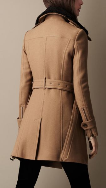 Burberry Brit Midlength Double Wool Twill Throat Latch Trench Coat in ...