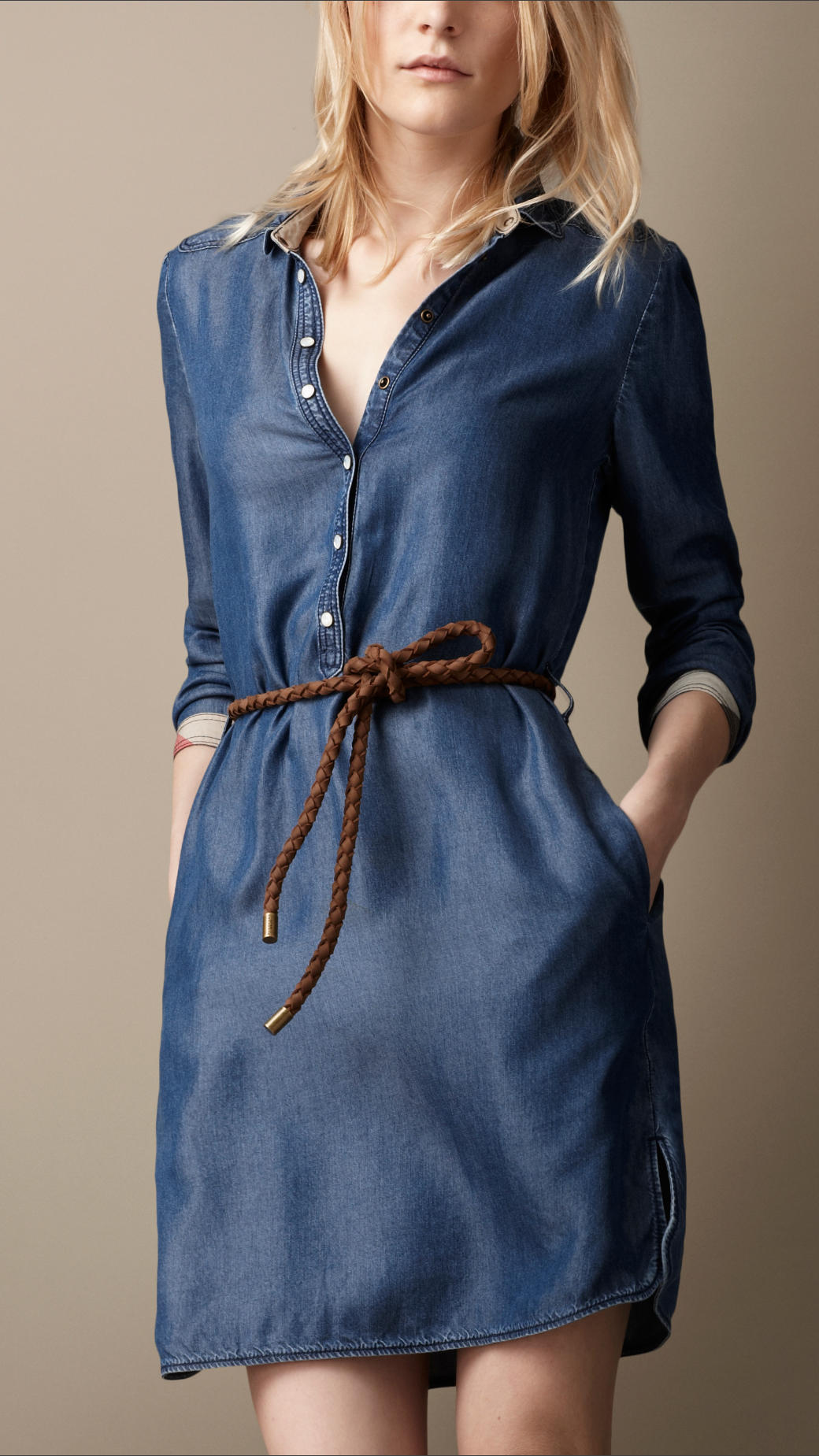 Burberry brit Denim Tunic Dress in Blue | Lyst