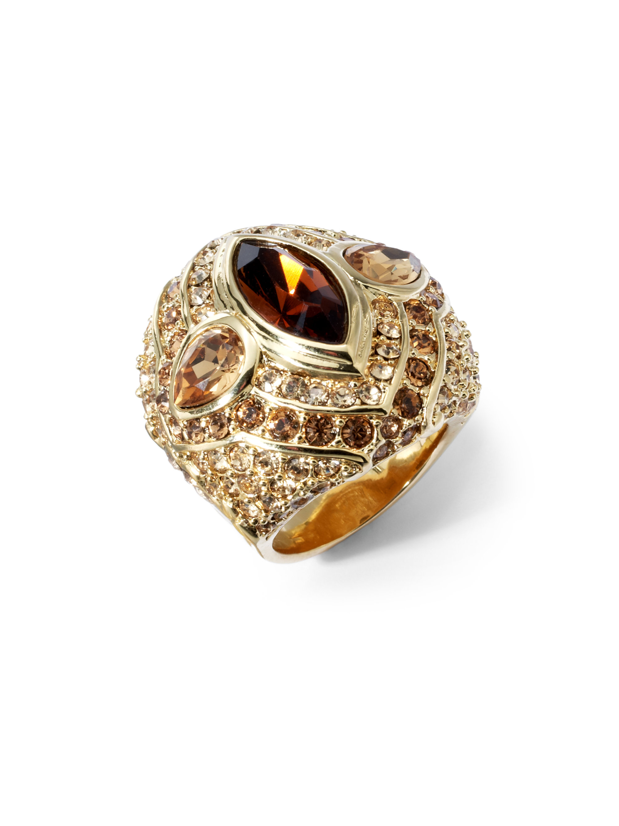 Lyst Judith Leiber Swarovski Crystal Maharishi Ring In Metallic
