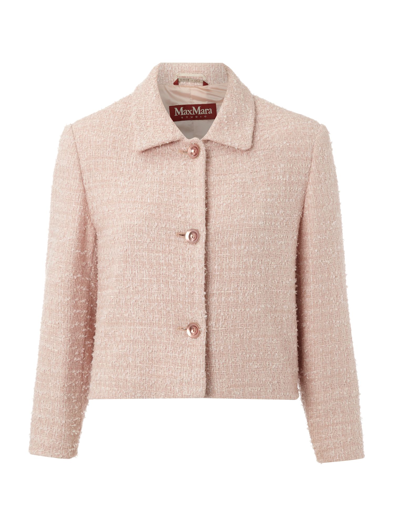 Max Mara Studio Feltro Boucle Jacket in Pink (pastel pink) | Lyst