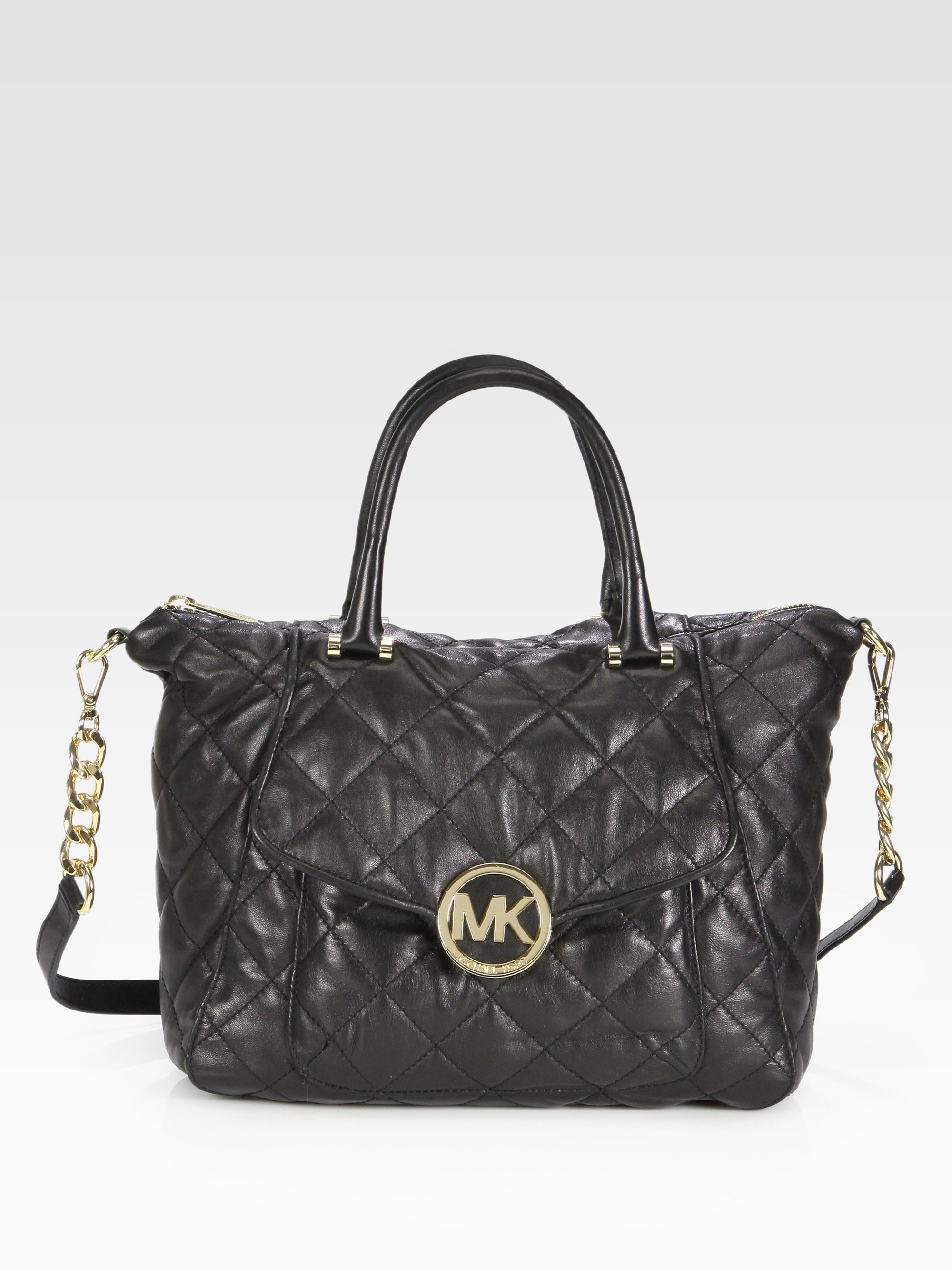 Lyst - Michael Michael Kors Fulton Quilted Leather Satchel In Black