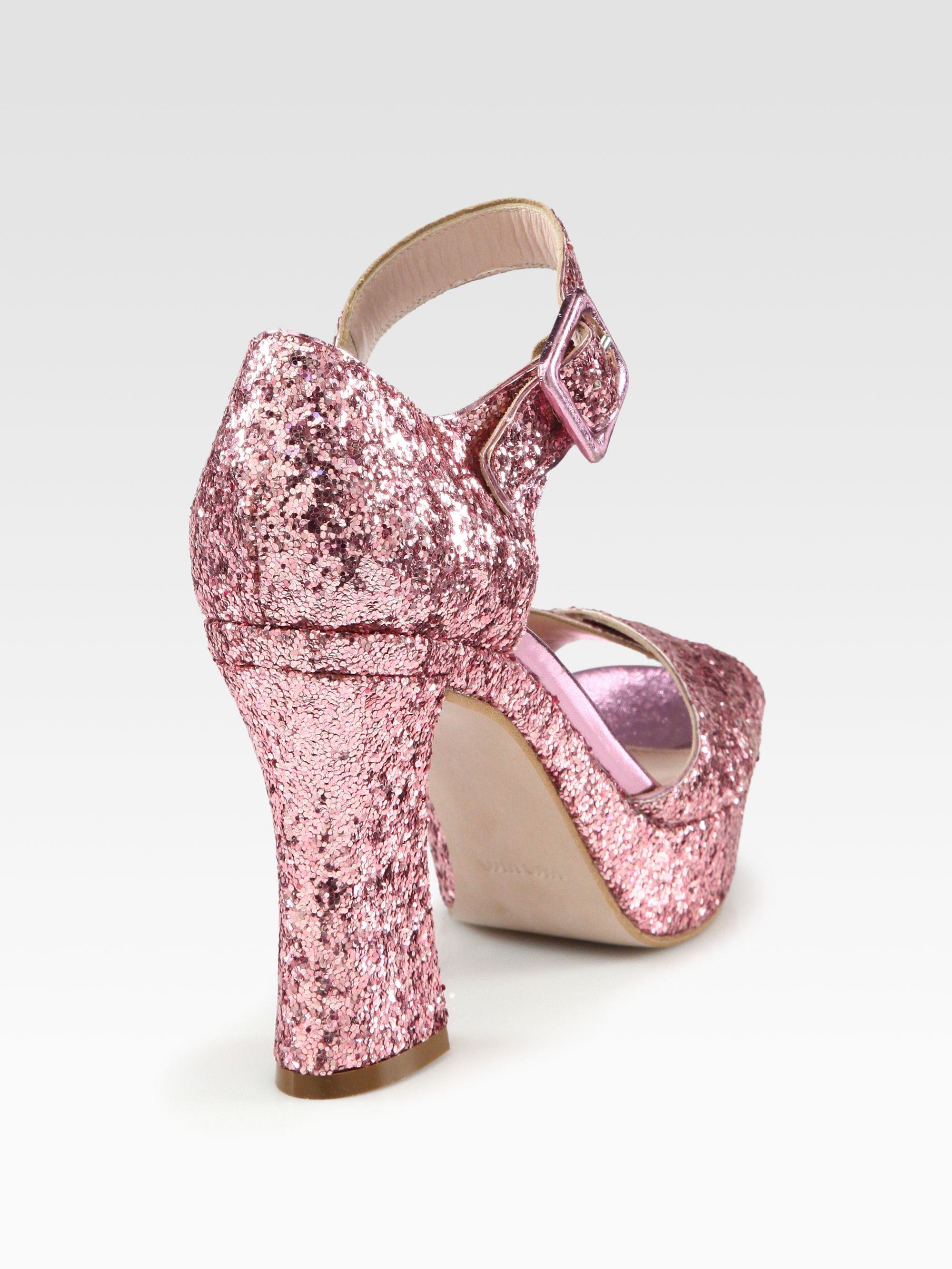 miu miu glitter sandals