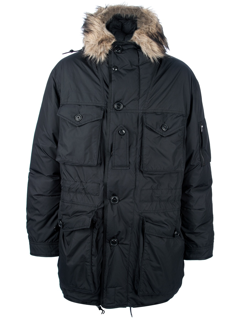 Polo Ralph Lauren Hooded Parka Jacket in Black for Men - Lyst