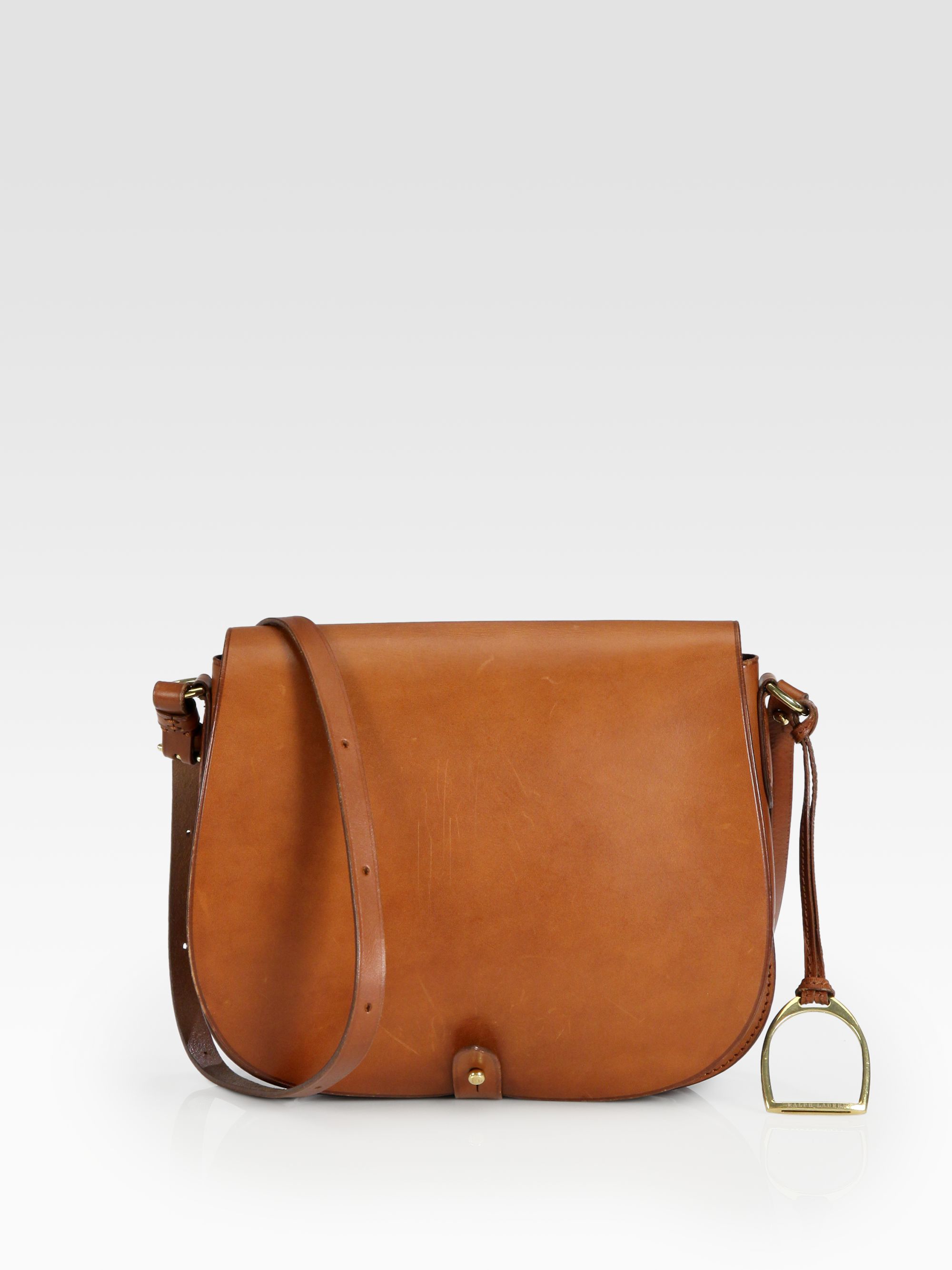 Ralph Lauren Collection Medium Saddle Shoulder Bag in Brown | Lyst