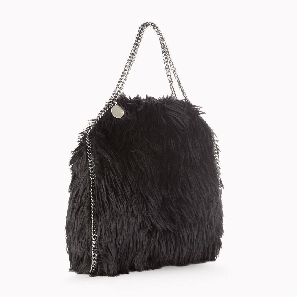 Lyst Stella Mccartney Faux Fur Falabella Small Tote In Black Gallery