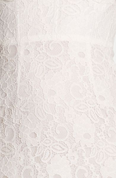 Bcbgmaxazria One Sleeve Bustier Lace Sheath Dress in White | Lyst