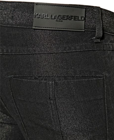 Karl Lagerfeld Lurex Denim Jeans in Black for Men | Lyst