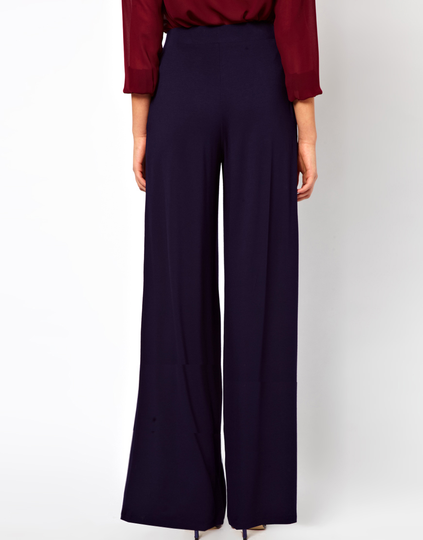 Asos Trouser with Wide Leg in Red | Lyst