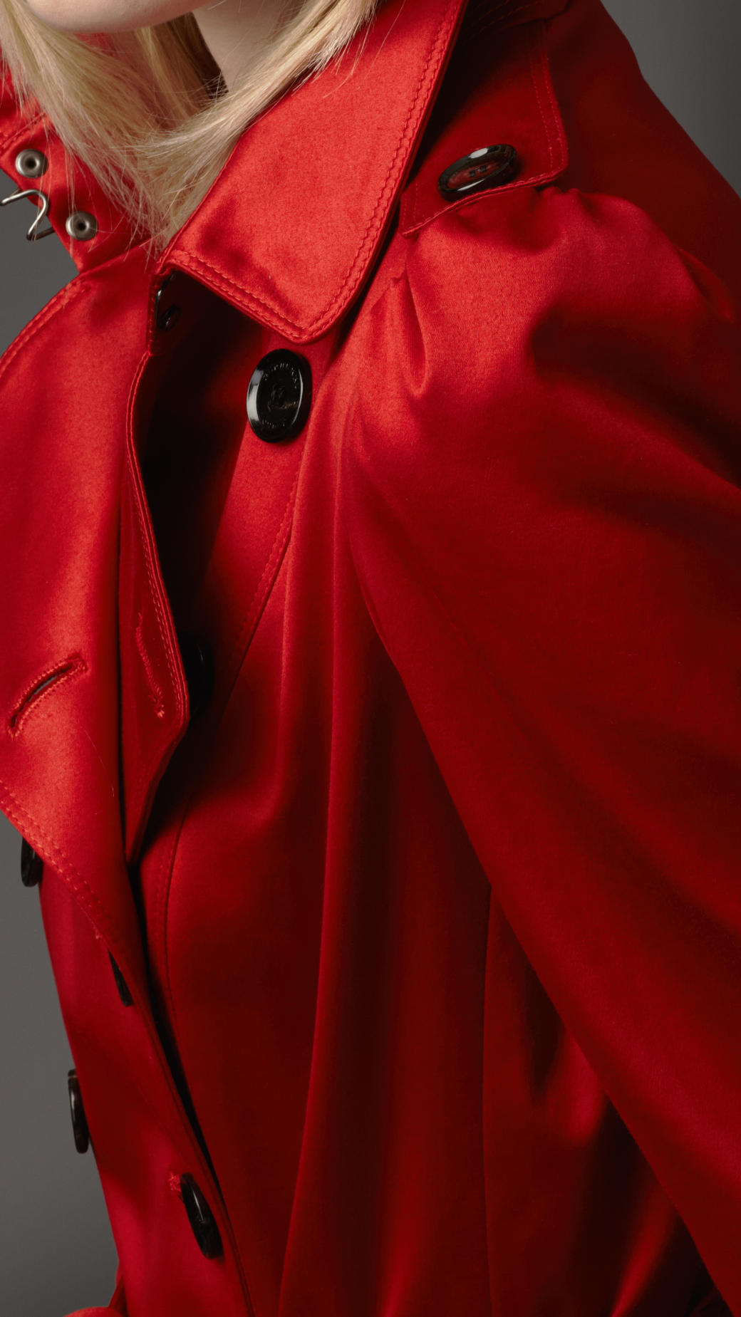 Burberry Prorsum Satin Bustier Trench Coat In Red Lyst T Tahari Crepe Trench Coat Regular Pee