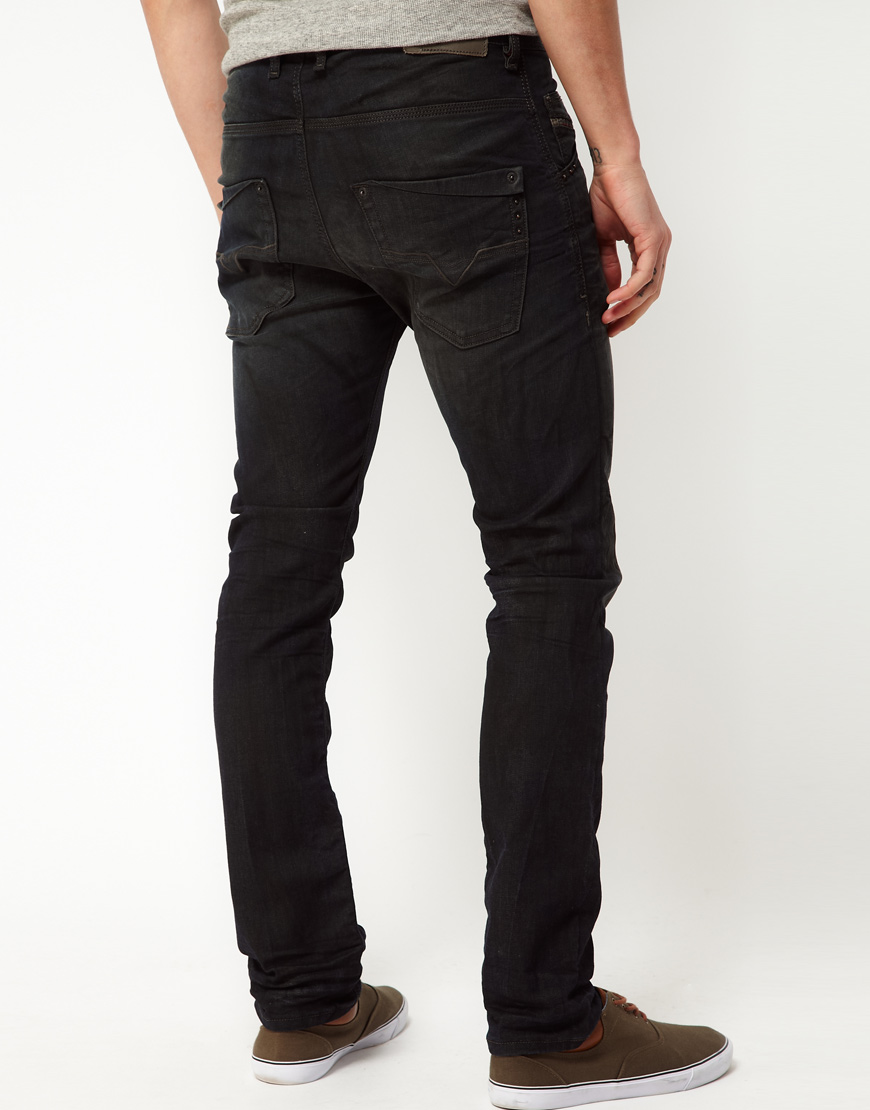 Diesel Jeans Krooley Straight Fit Black Wash in Black for Men | Lyst