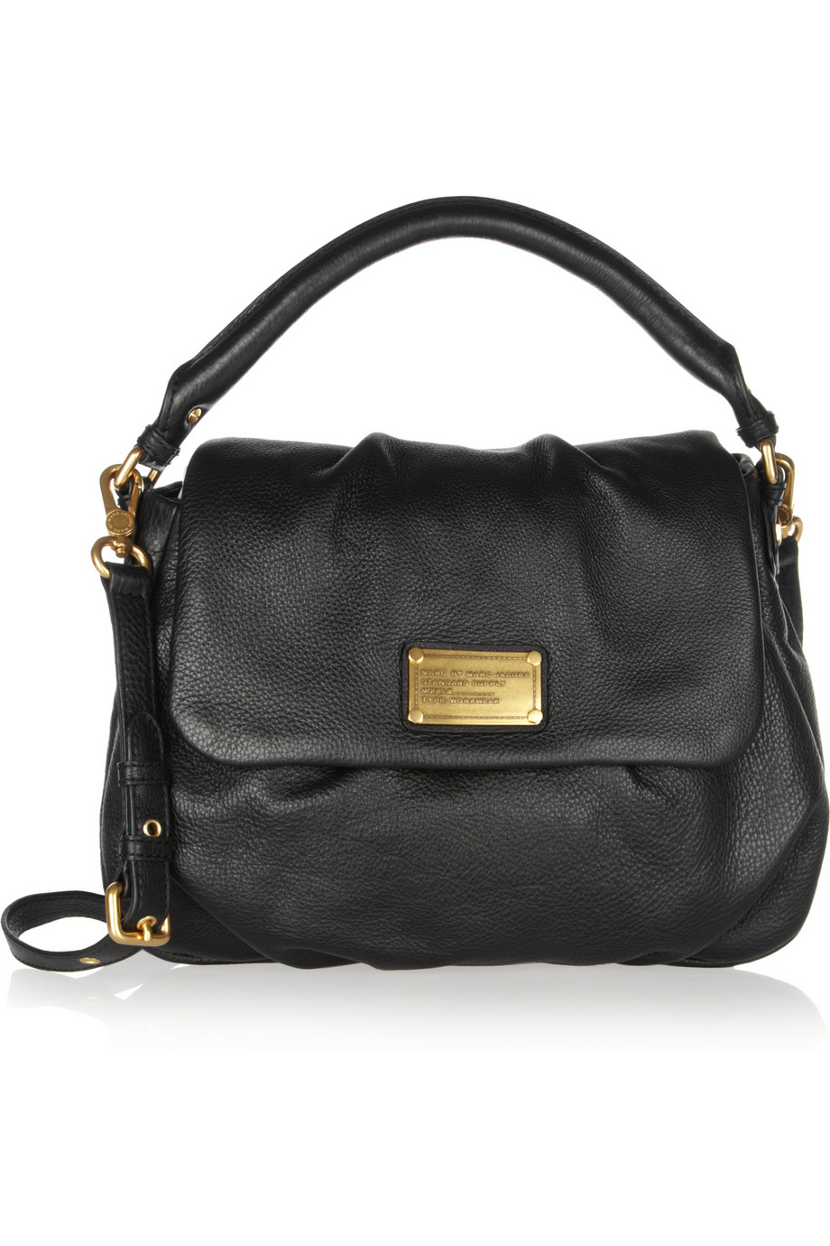 Lyst - Marc by marc jacobs Classic Q Lil Ukita Textured-Leather Shoulder Bag in Black