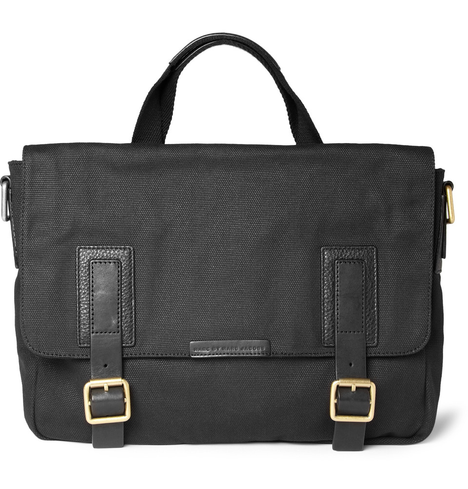 Marc By Marc Jacobs Robbie G Leathertrimmed Canvas Messenger Bag in ...