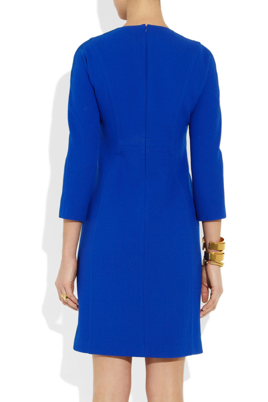 Michael kors Stretch Wool-Crepe Dress in Blue (sapphire) | Lyst