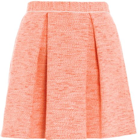 Sea Tweed Miniskirt in Orange | Lyst