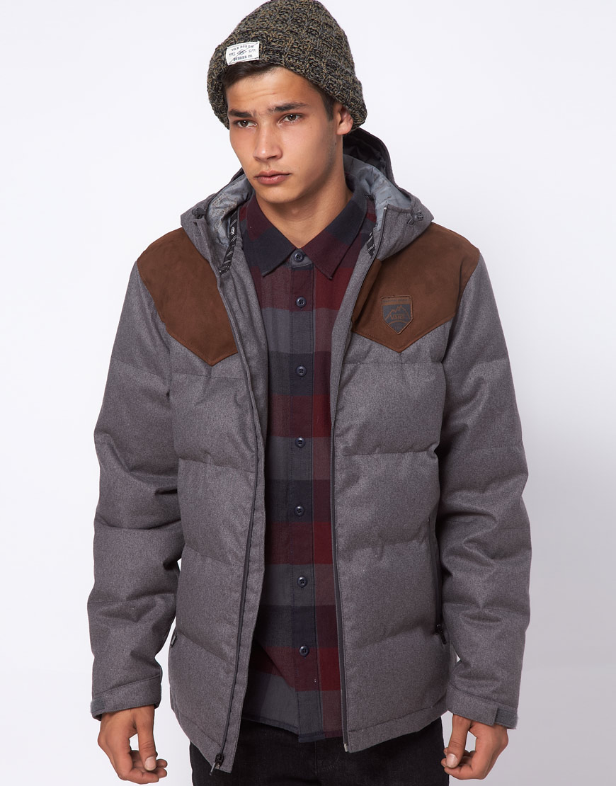Lyst Vans Jacket Bridger Down Filled Contrast Shoulder in Gray for Men