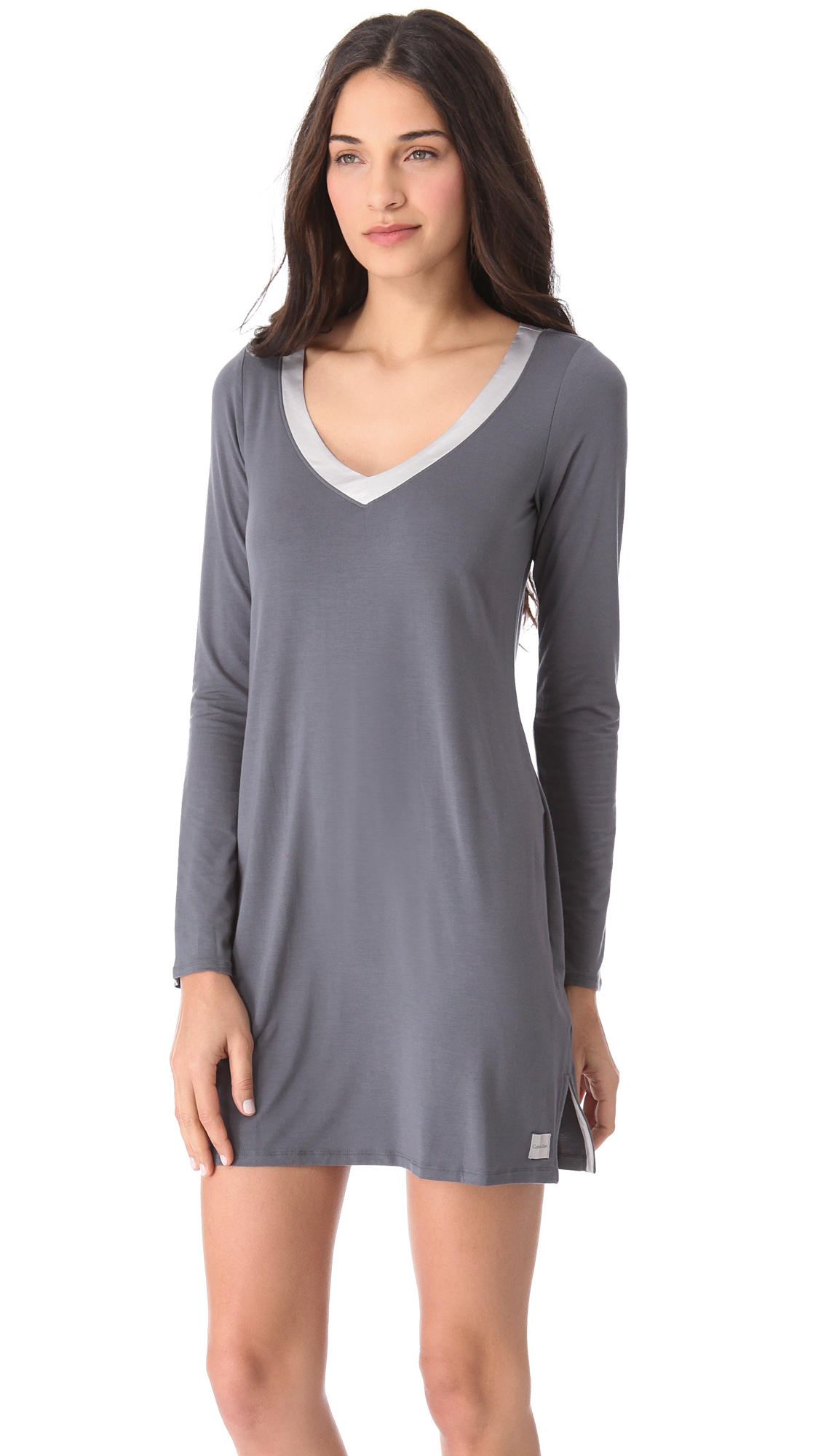 Lyst Calvin Klein Nightdress In Gray Gallery