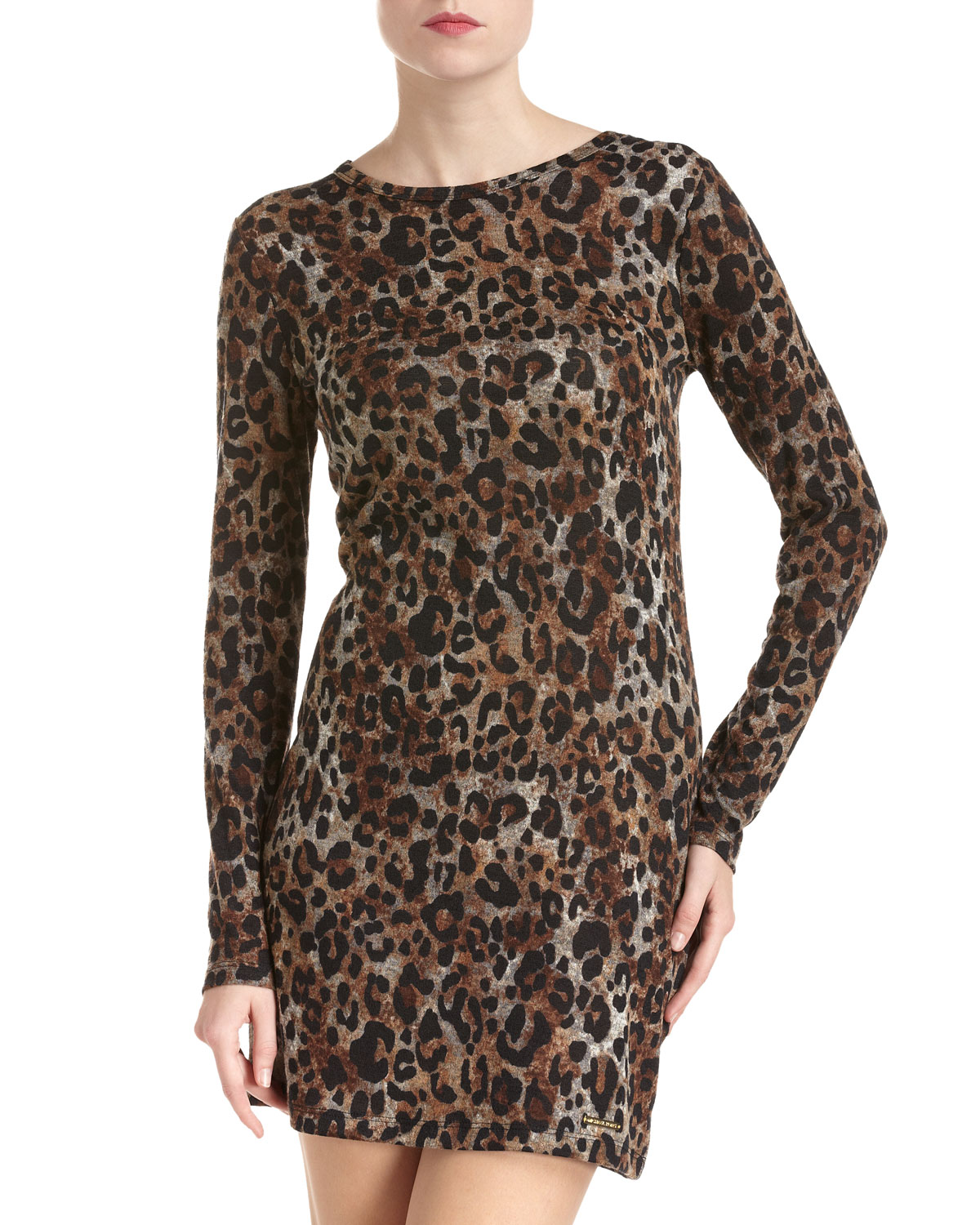 Michael Michael Kors Animal Print Shift Dress in Brown (walnut) | Lyst