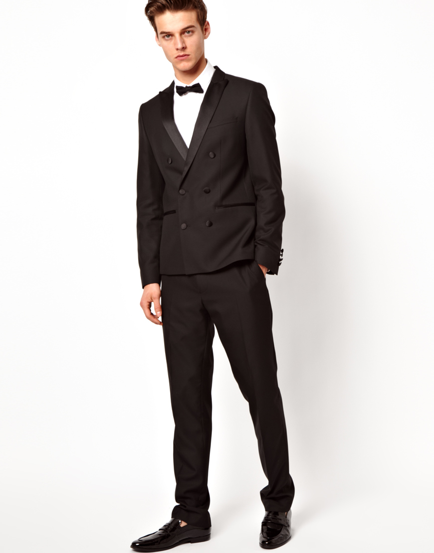 Lyst - ASOS Asos Double Breasted Tuxedo Suit Jacket in Black for Men