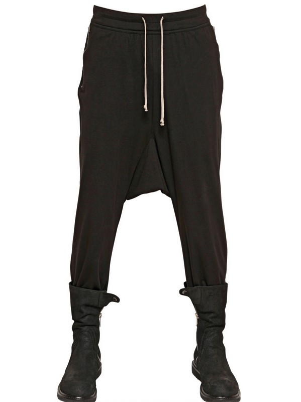 Rick Owens Cotton Jersey Low Crotch Jogging Pants in Black for Men | Lyst