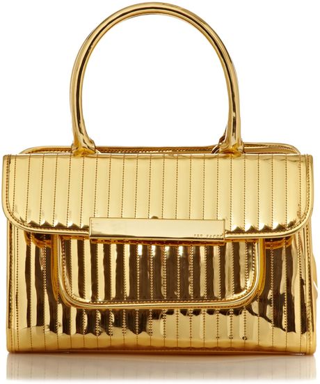 Ted Baker Mettun Tote Bag in Gold (metallic) | Lyst