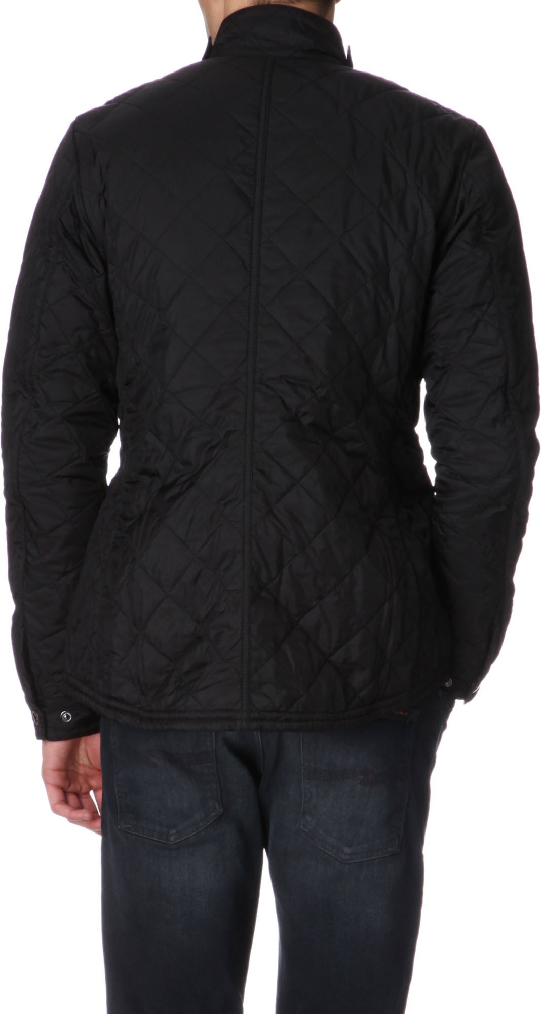 barbour mens black quilted jacket