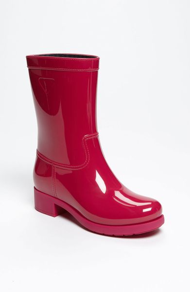 Prada Rubber Rain Boot in Red (magenta) | Lyst