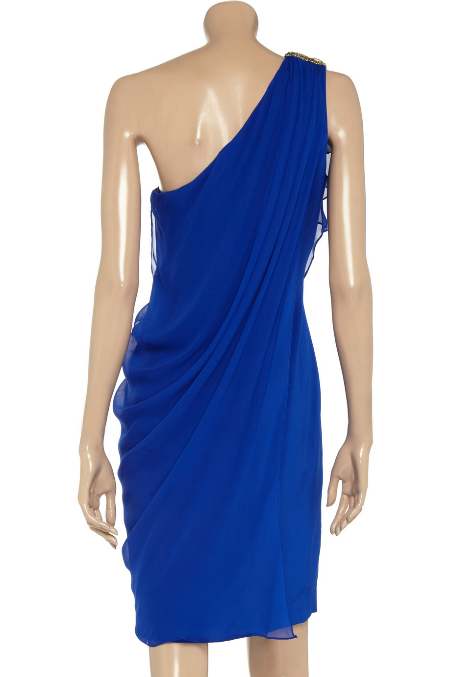 Lyst - Notte by marchesa One Shoulder Silk Chiffon Dress in Blue