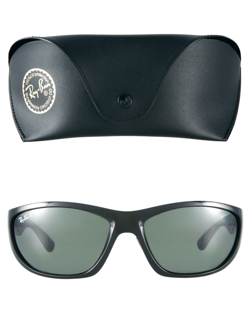 Ray Ban Wrap Sunglasses In Black For Men Lyst 